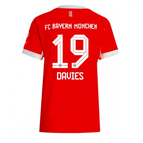 Fotballdrakt Dame Bayern Munich Alphonso Davies #19 Hjemmedrakt 2025-26 Kortermet